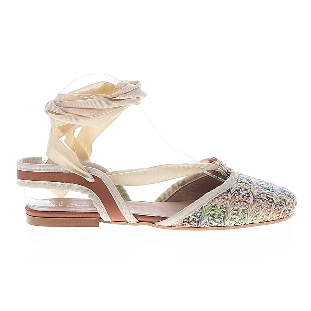 NEW Papanatas Handmade Lace Up Ankle Wrap Ribbon Tie Slingback Flat Espadrille